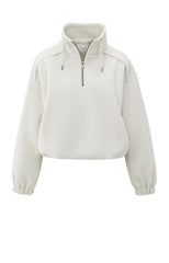 Sweatshirt with balloon sleeves and zip collar - Type: product
