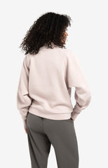 Sweatshirt with high ribbed collar and extended cuffs