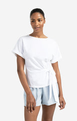 T-shirt with round neck and knotted detail