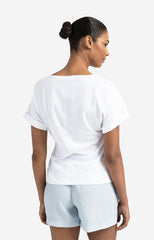 T-shirt with round neck and knotted detail