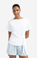 T-shirt with round neck and knotted detail - Type: lookbook