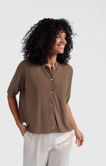 Textured cardigan with short sleeves