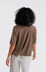 Textured cardigan with short sleeves