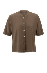 Textured cardigan with short sleeves