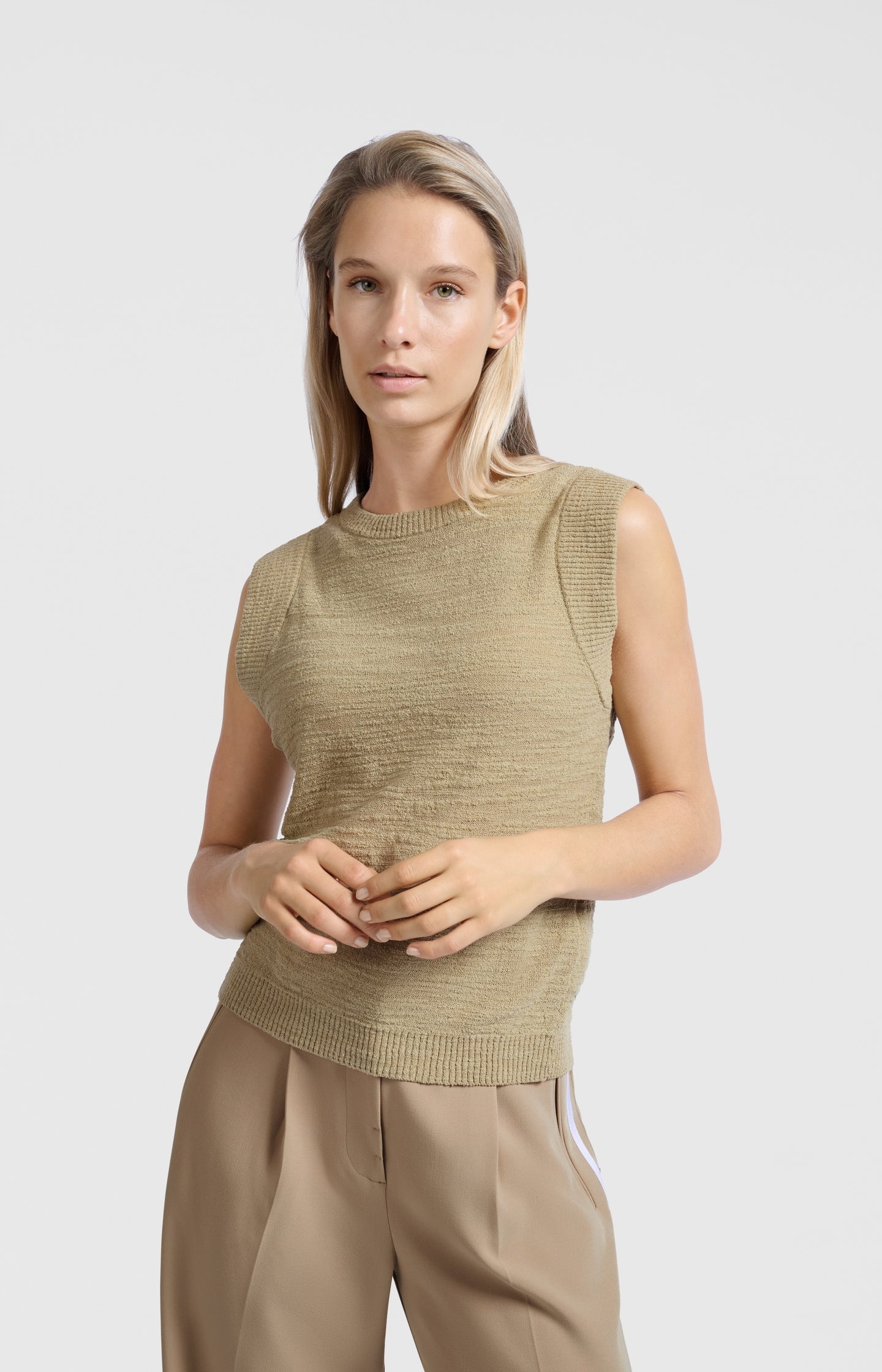 Textured sleeveless top