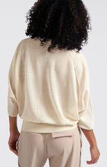 Transparent sweater with batwing sleeves