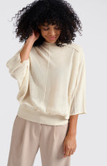 Transparent sweater with batwing sleeves - Type: lookbook