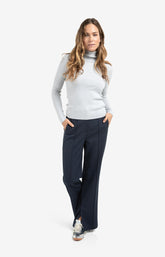 Wide leg trousers with decorative seams and slit - Type: lookbook