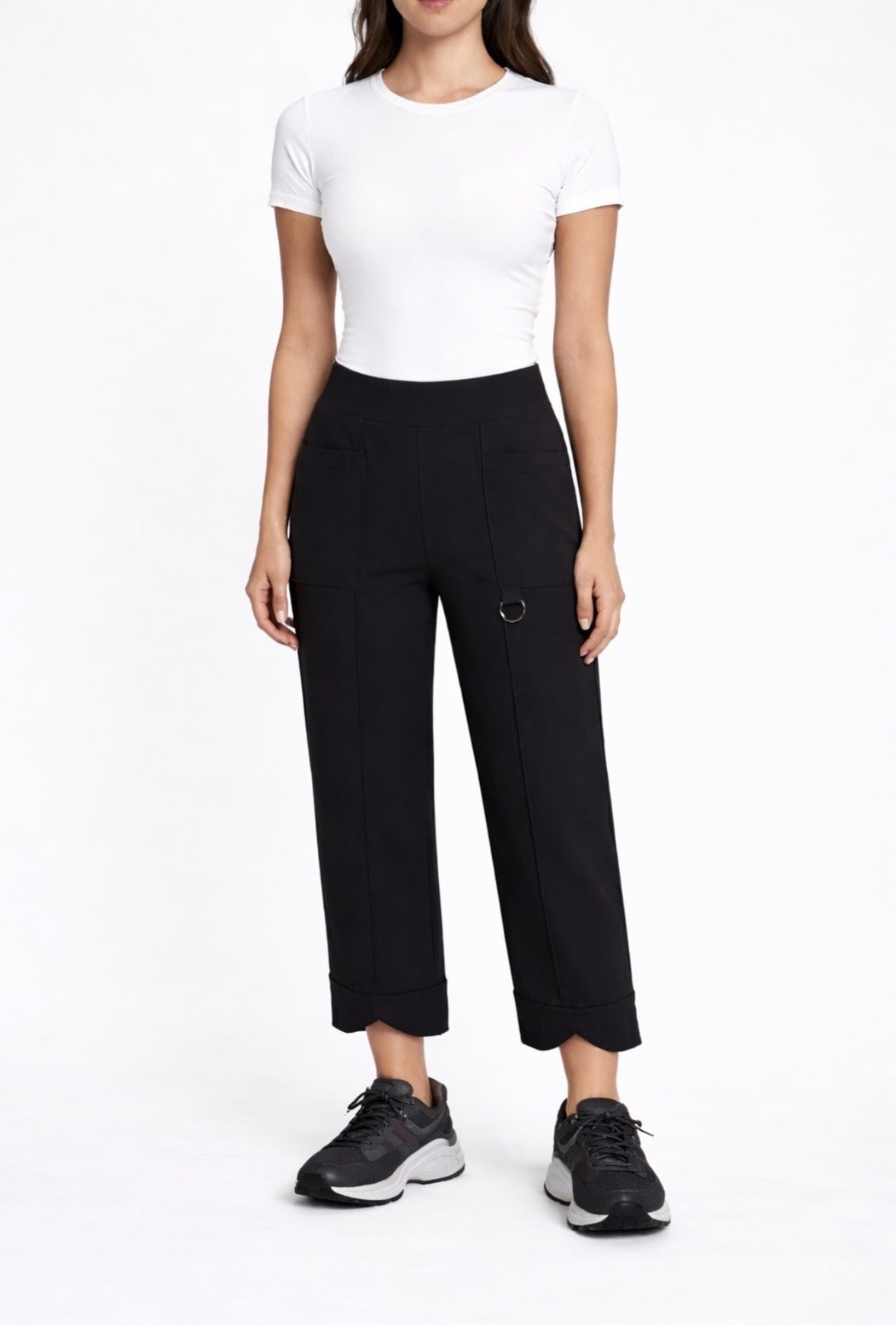 HEMMED TROUSERS BLACK