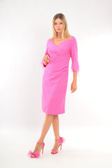 Ladies Dress L-25SS-2056-16 HOT PINK