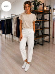 BARREL TROUSERS WHITE