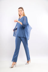 Ladies Dress - Two Piece Set L-24AW-7375-20 TEAL