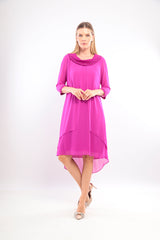Ladies Dress L-24AW-2979-20 FUSHIA
