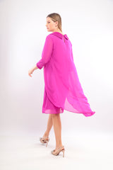 Ladies Dress L-24AW-2979-20 FUSHIA