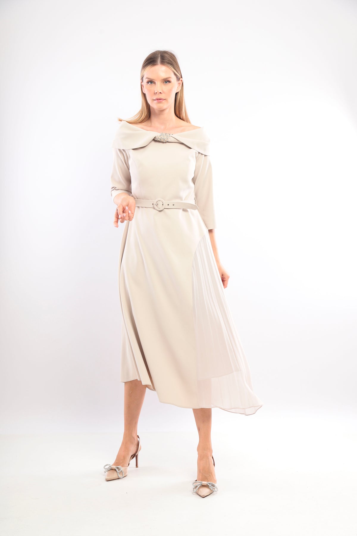 Ladies Dress L-24AW-2920-40 STONE