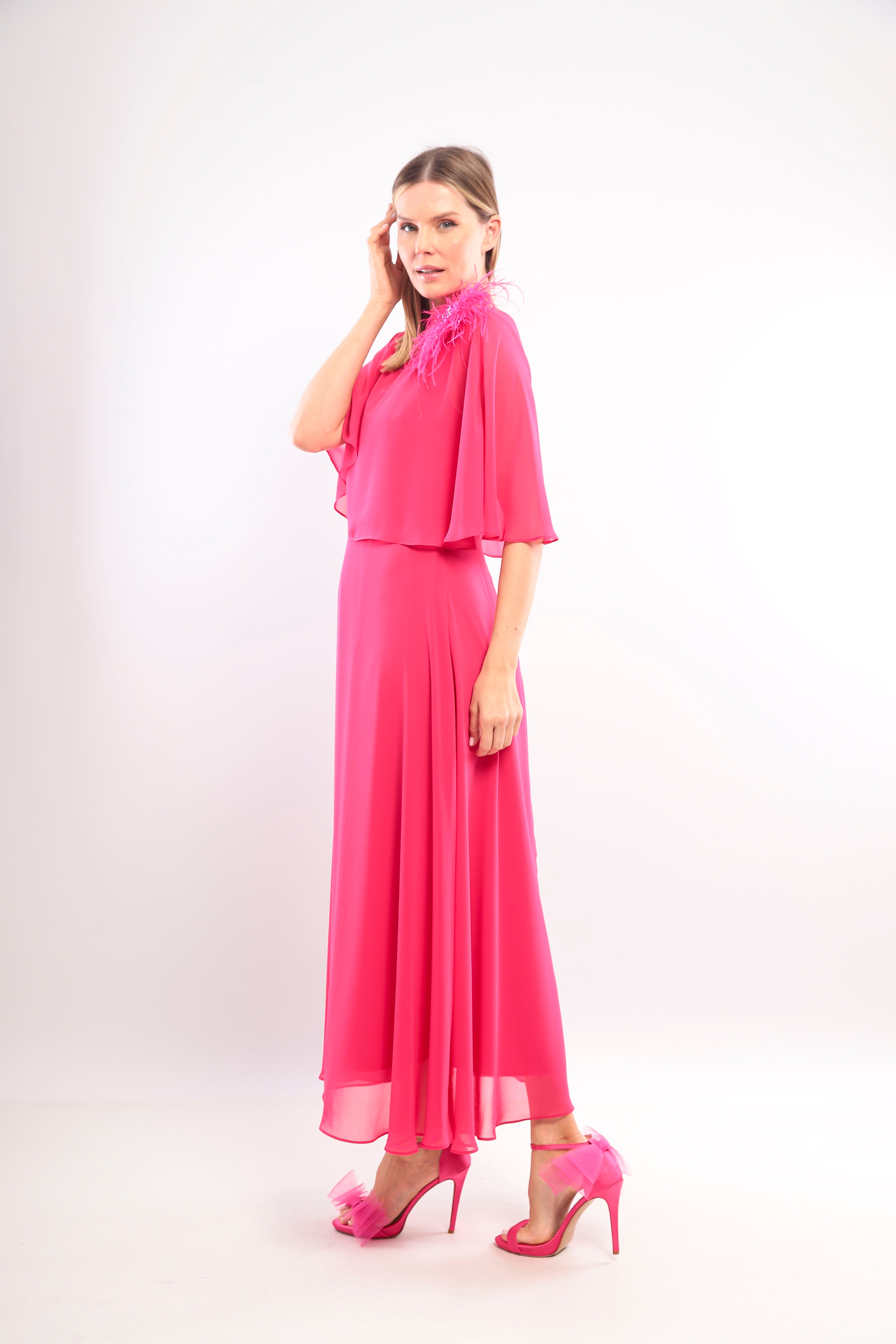 Ladies Dress L-24AW-2984-20 HOT PINK