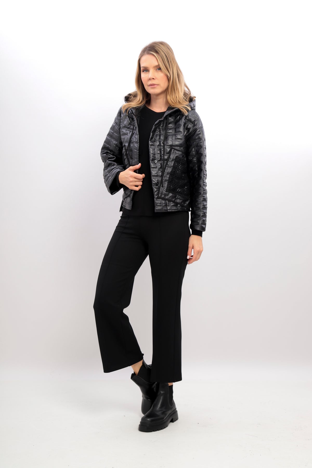 Inco Jacke Padded With Hood I-24AW-1133-02 BLACK