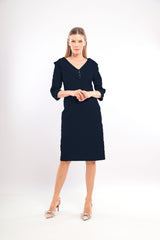 Ladies Dress L-24AW-2938-40 NAVY
