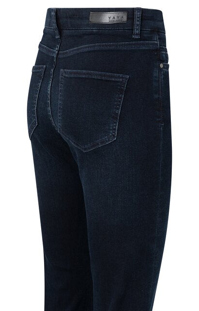 Flared denim jeans with mid waist - L34 01-311069-410 Dark Blue Denim