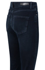 Flared denim jeans with mid waist - L34 01-311069-410 Dark Blue Denim