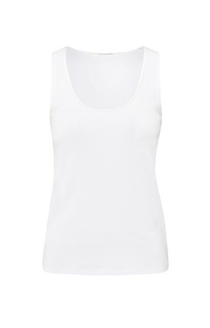 Ribbed singlet with shiny trim 01-729037-504 Pure White