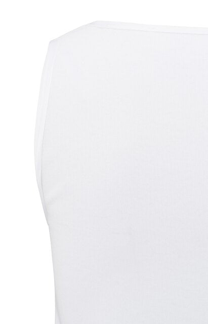 Ribbed singlet with shiny trim 01-729037-504 Pure White