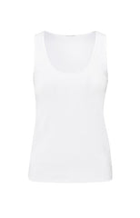 Ribbed singlet with shiny trim 01-729037-504 Pure White