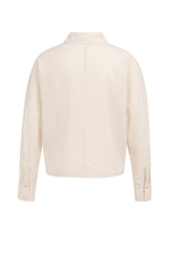 Blouse with angled seams and button details