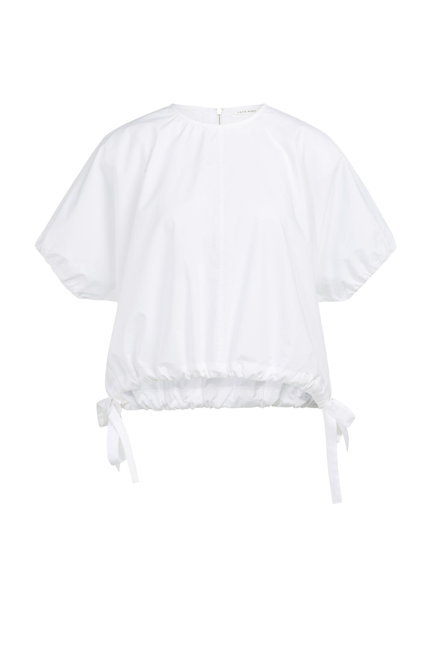 Boxy top with adjustable waist and puff sleeves - Type: product