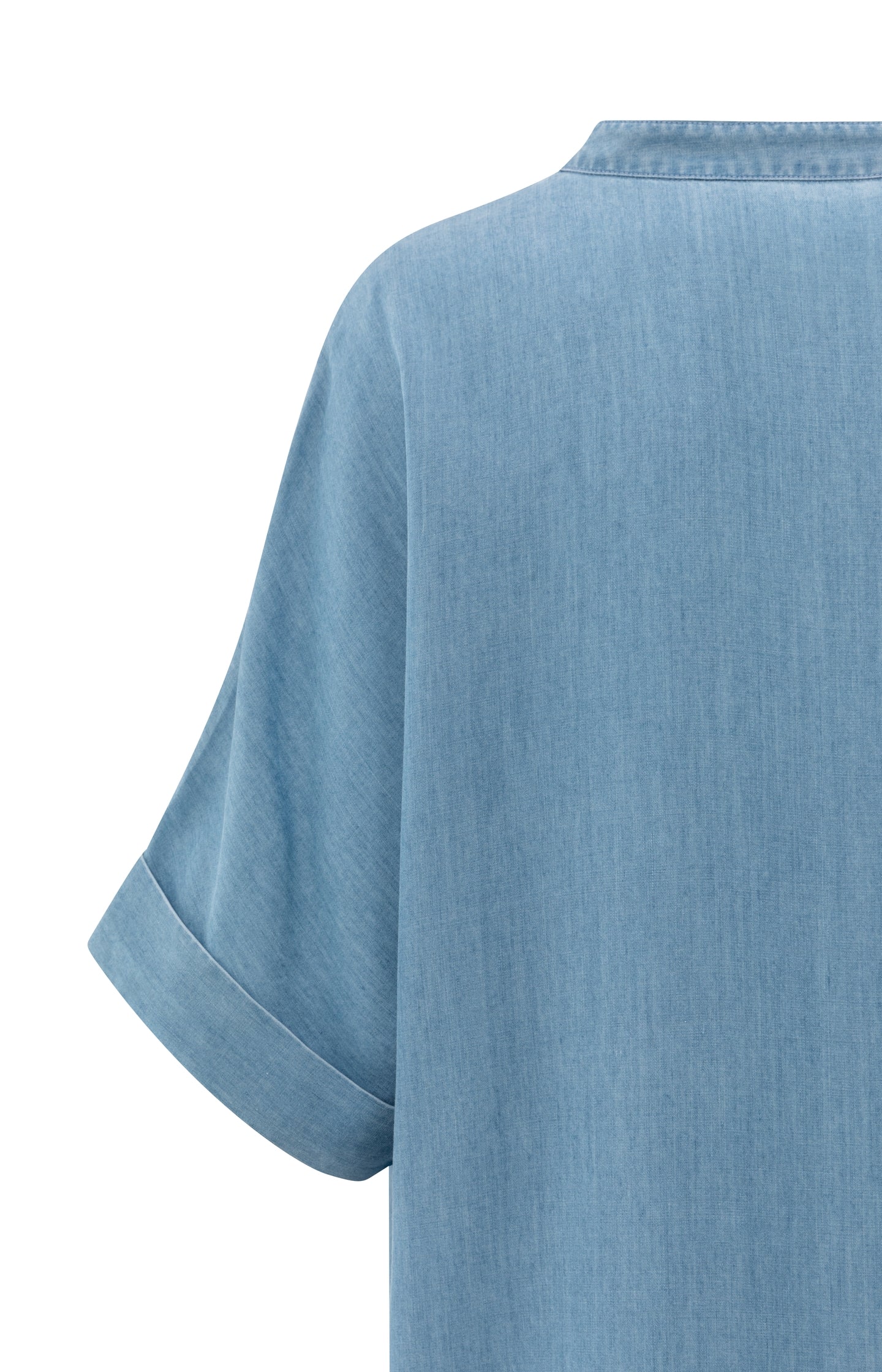 Chambray dress with V-neck