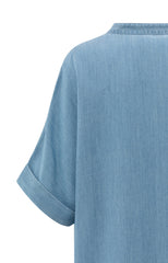 Chambray dress with V-neck