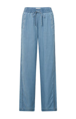 Chambray trousers with wide legs - Type: product
