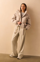 Cropped nylon jacket with zip-off sleeves - Type: lookbook