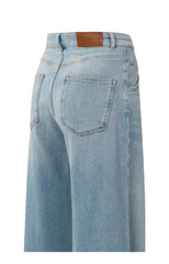 Denim trousers with wide legs