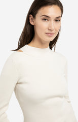 Fine ribbed sweater with layered neckline and fitted fit - Type: lookbook