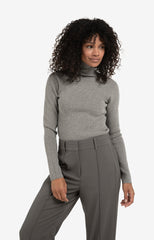 Fitted ribbed top with turtleneck - Type: lookbook