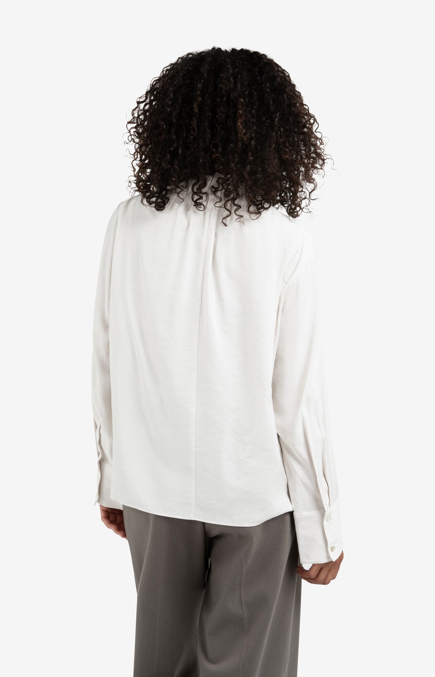 High neck top with drawstring hem
