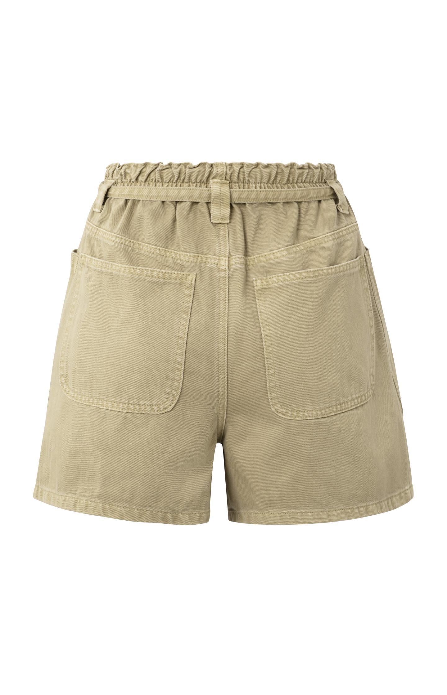 High-waist shorts with garment-dye finish