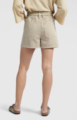 High-waist shorts with garment-dye finish