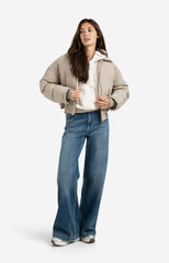 Hoodie with pleated hem