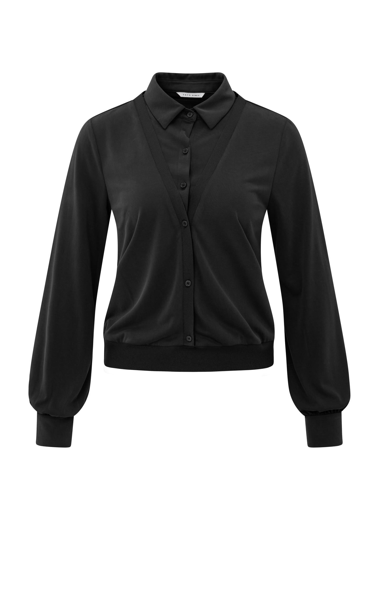 Jersey blouse with double layer effect - Type: product