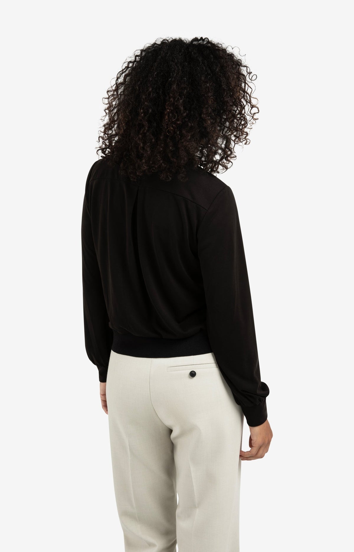 Jersey blouse with double layer effect