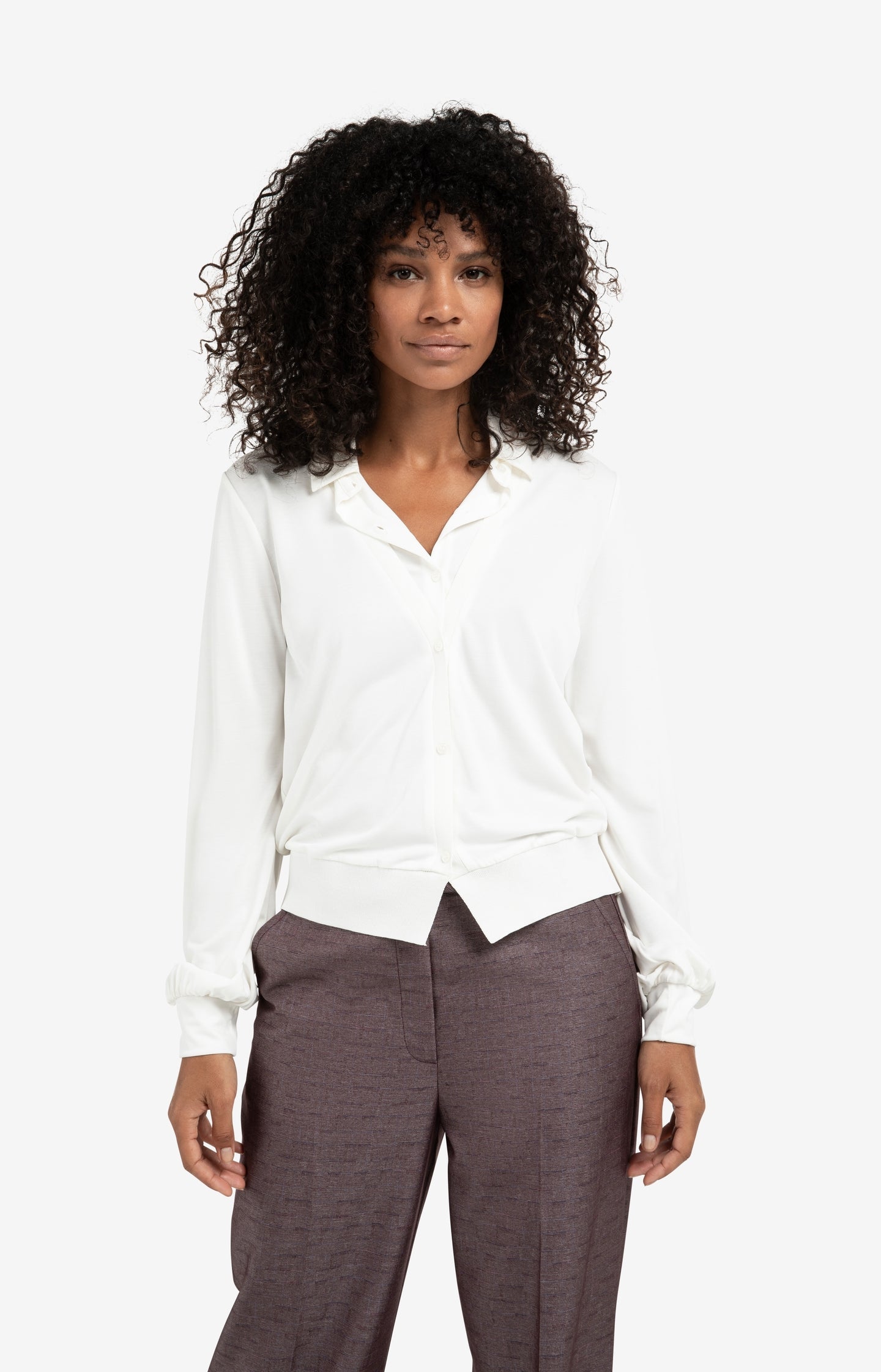 Jersey blouse with double layer effect