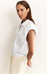 Jersey blouse with puff detail