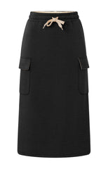 Jersey midi cargo skirt with elastic waistband - Type: product