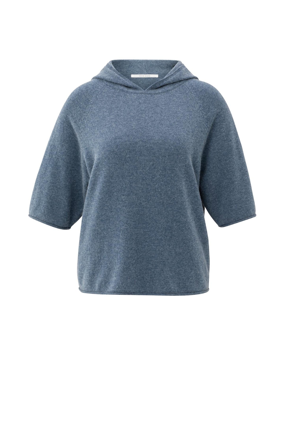 Knitted hoodie with short sleeves - Type: product