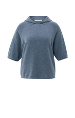 Knitted hoodie with short sleeves - Type: product