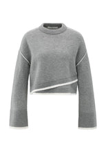 Knitted sweater with contrasting lines - Type: product
