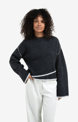 Knitted sweater with contrasting lines - Type: lookbook