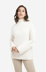 Knitted sweater with high neck and wide rib trims - Type: lookbook